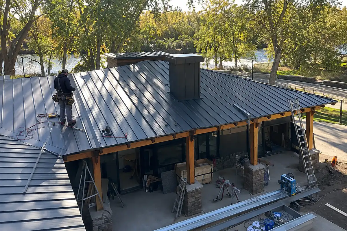 Metal roof installation on a property in Garden City, ID