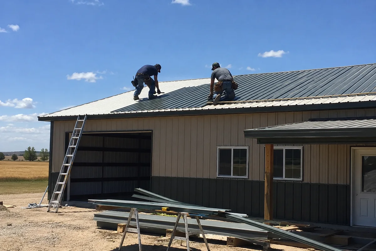 Metal roof installation on a property in Middleton, ID