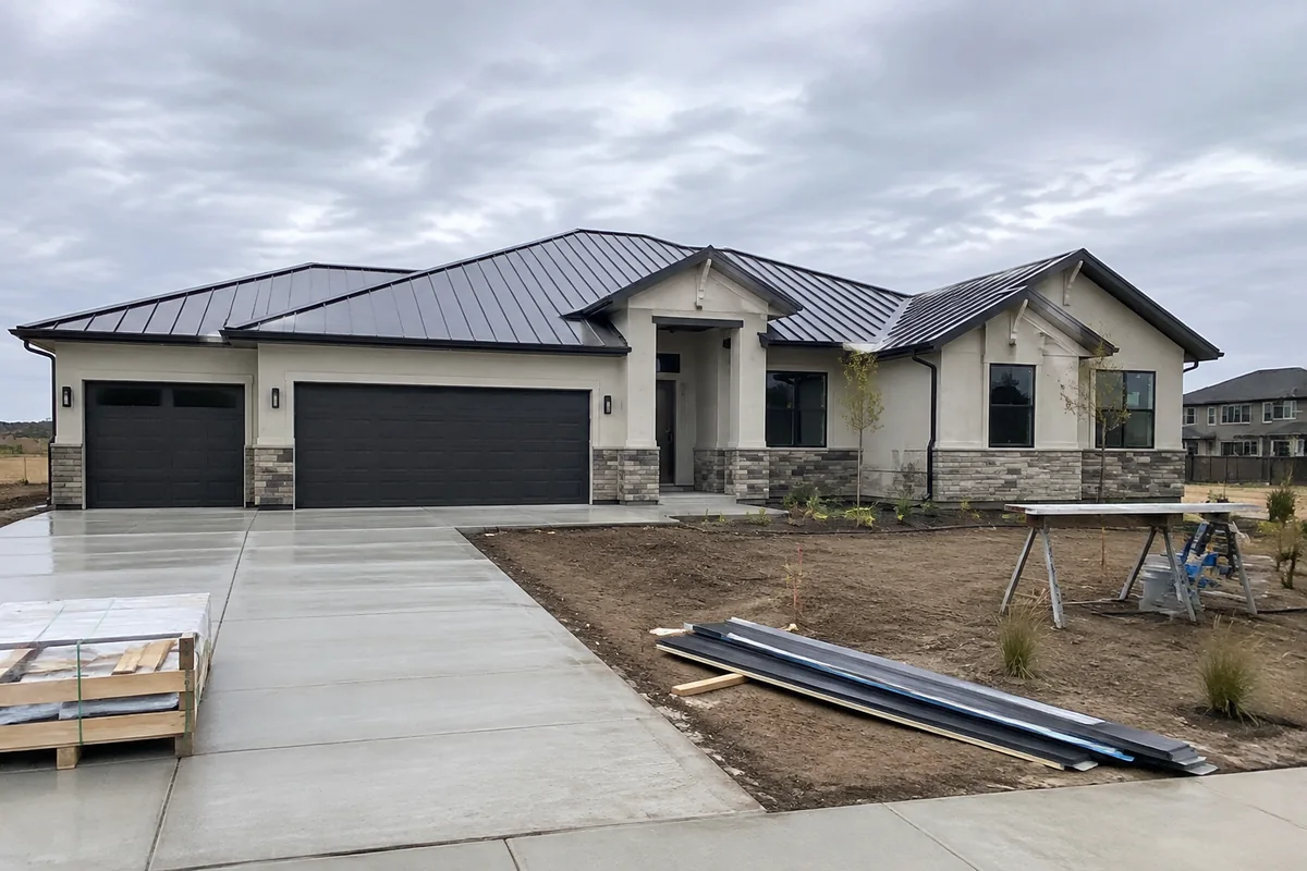 Metal roof installation on a property in Star, ID